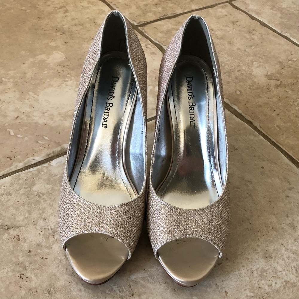 David’s Bridal Gold Heels